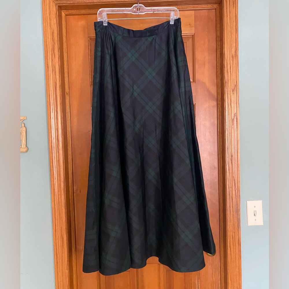 Vintage Talbots Blackwatch Tartan Silk Full, Maxi, Ball Gown Skirt